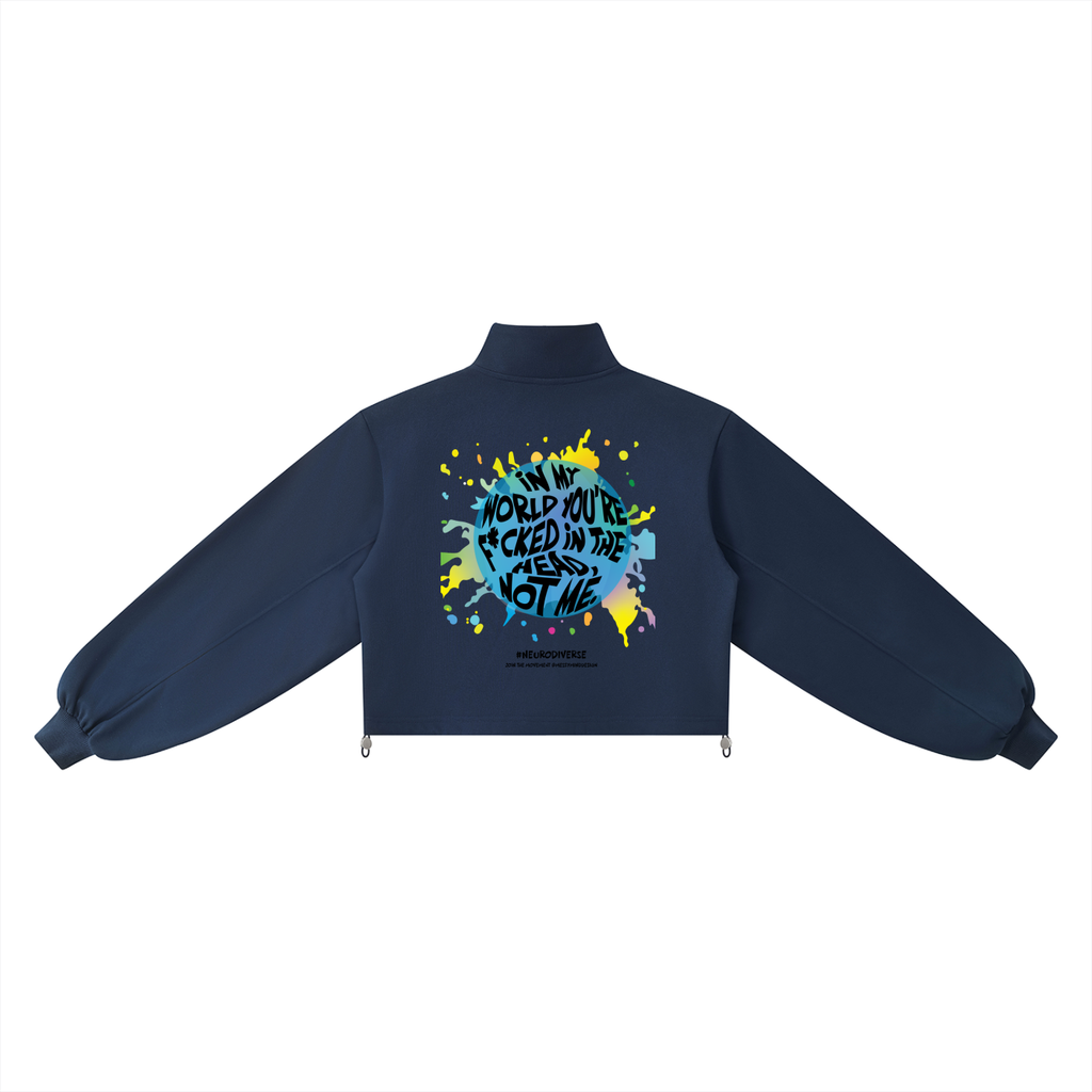 #neurodiverse - you're fucked - Women’s Mock-Neck Quarter-Zip Sweatshirt