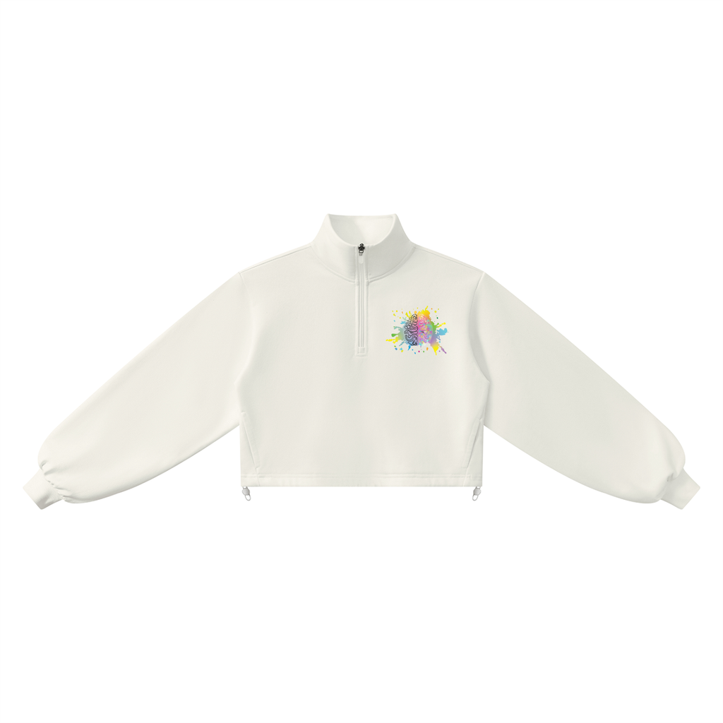 #neurodiverse - you're fucked - Women’s Mock-Neck Quarter-Zip Sweatshirt