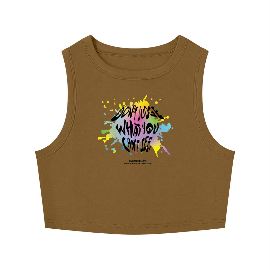 Don't judge what you can't see - Women's Tight Crewneck Crop Tank Top