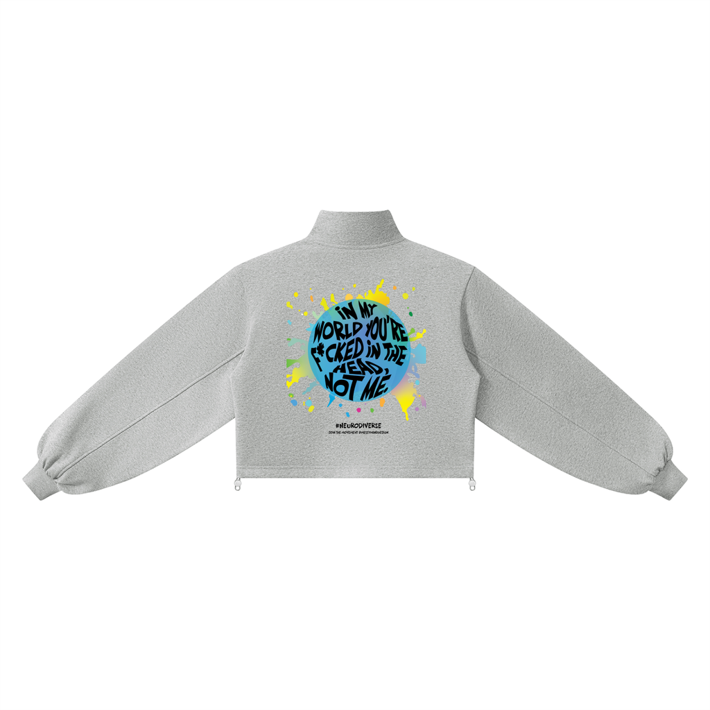 #neurodiverse - you're fucked - Women’s Mock-Neck Quarter-Zip Sweatshirt